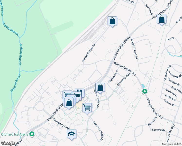 map of restaurants, bars, coffee shops, grocery stores, and more near 718 Pine Drift Drive in Odenton