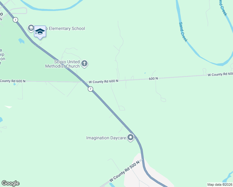 map of restaurants, bars, coffee shops, grocery stores, and more near 5900 Blossom Drive in Scipio
