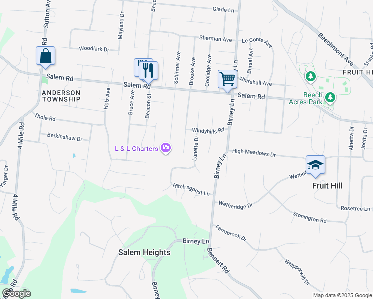 map of restaurants, bars, coffee shops, grocery stores, and more near 1026 Brooke Avenue in Cincinnati