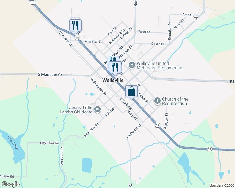 map of restaurants, bars, coffee shops, grocery stores, and more near 64 Middletown Road in Wellsville