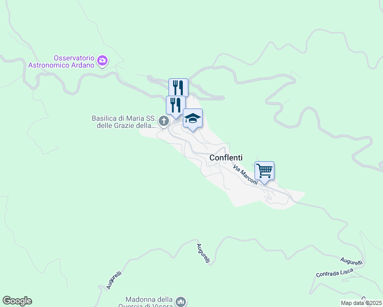 map of restaurants, bars, coffee shops, grocery stores, and more near 1382 Via Garibaldi in Conflenti