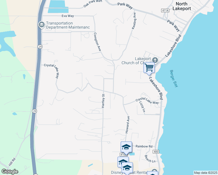 map of restaurants, bars, coffee shops, grocery stores, and more near 651 Crystal Lake Way in Lakeport