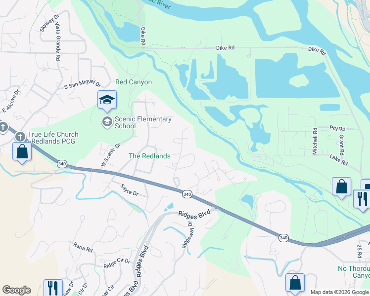 map of restaurants, bars, coffee shops, grocery stores, and more near 228 Red Mesa Heights Road in Grand Junction