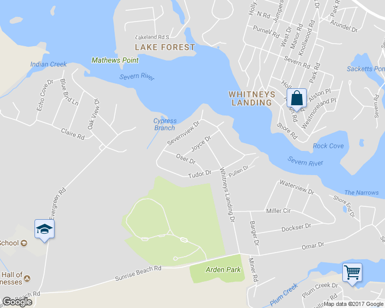 map of restaurants, bars, coffee shops, grocery stores, and more near 1021 Joyce Drive in Crownsville