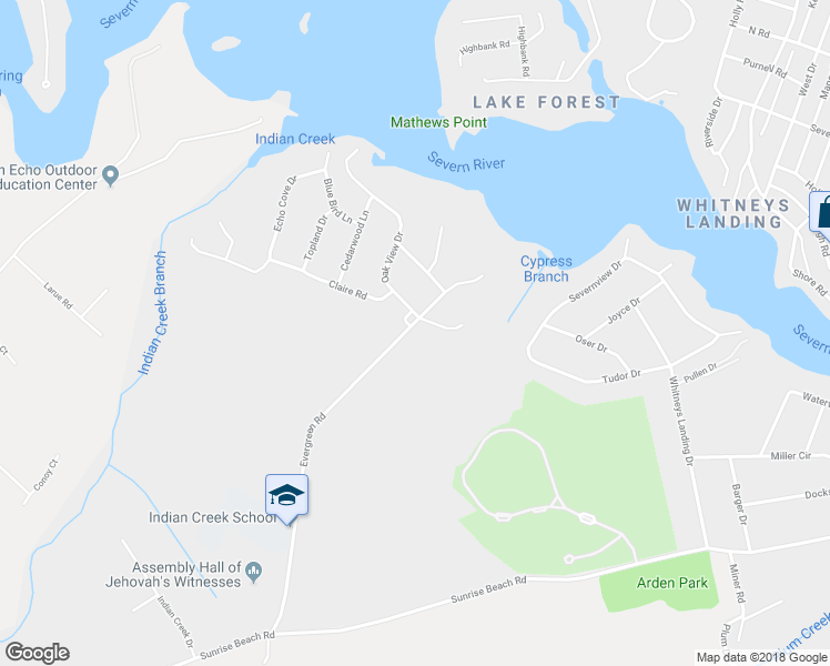 map of restaurants, bars, coffee shops, grocery stores, and more near 629 Evergreen Road in Crownsville