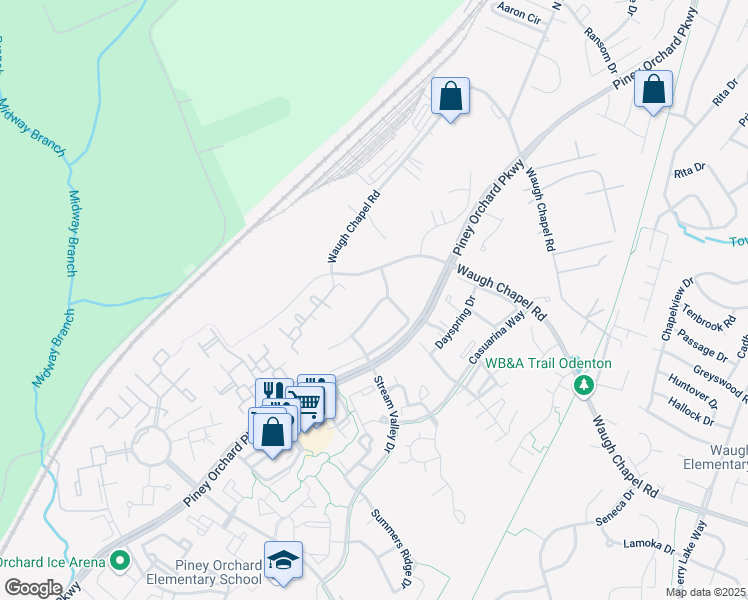 map of restaurants, bars, coffee shops, grocery stores, and more near 702 Pine Drift Drive in Odenton