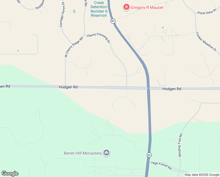 map of restaurants, bars, coffee shops, grocery stores, and more near 3455 Hodgen Road in Colorado Springs