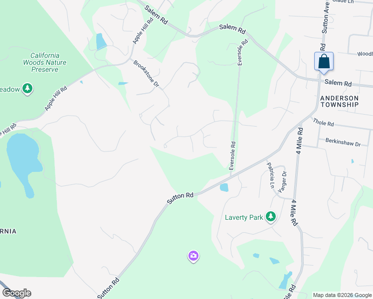 map of restaurants, bars, coffee shops, grocery stores, and more near 5709 Chestnut Ridge Drive in Cincinnati