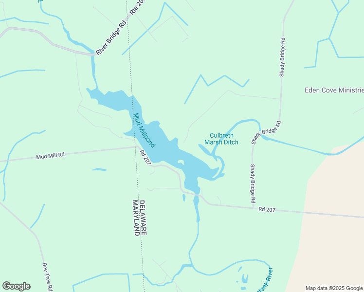 map of restaurants, bars, coffee shops, grocery stores, and more near 585 Shady Bridge Road in Marydel