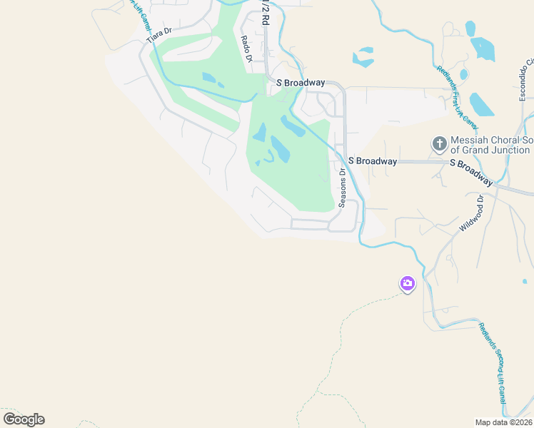 map of restaurants, bars, coffee shops, grocery stores, and more near 2053 Canyon Shadow Court in Grand Junction
