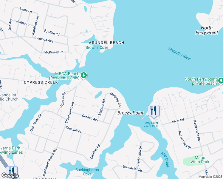 map of restaurants, bars, coffee shops, grocery stores, and more near 370 Magothy Road in Severna Park
