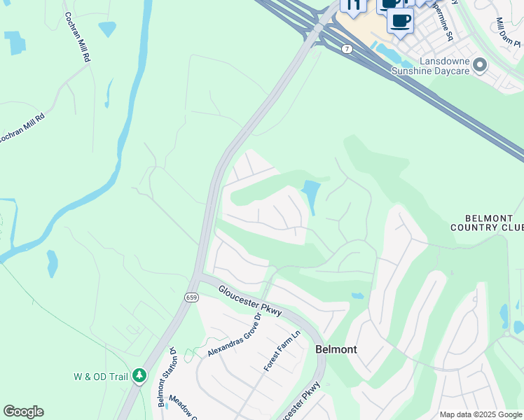 map of restaurants, bars, coffee shops, grocery stores, and more near 19678 Pelican Hill Court in Ashburn
