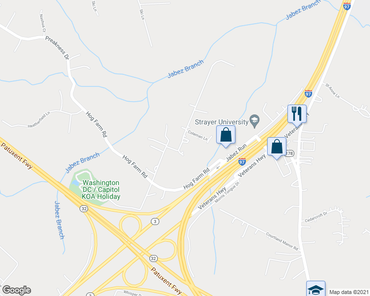 map of restaurants, bars, coffee shops, grocery stores, and more near 705 Cecil Avenue North in Millersville