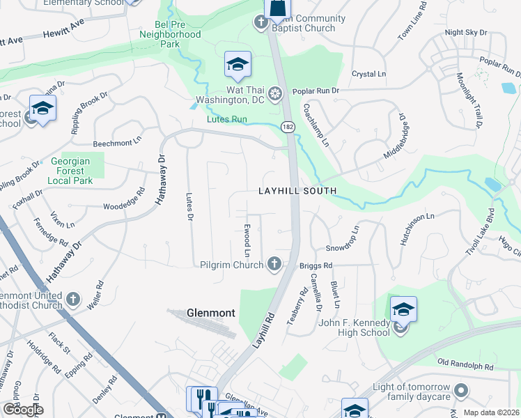 map of restaurants, bars, coffee shops, grocery stores, and more near 2209 Victor Court in Silver Spring
