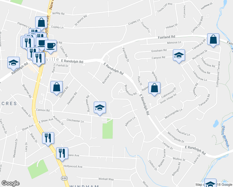 map of restaurants, bars, coffee shops, grocery stores, and more near 1005 Mondrian Terrace in Silver Spring