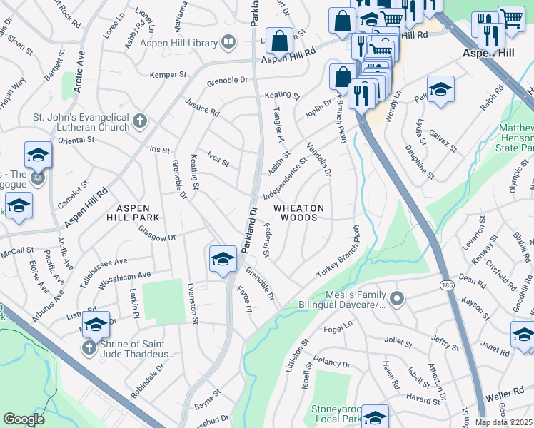 map of restaurants, bars, coffee shops, grocery stores, and more near 11102 Federal Court in Rockville