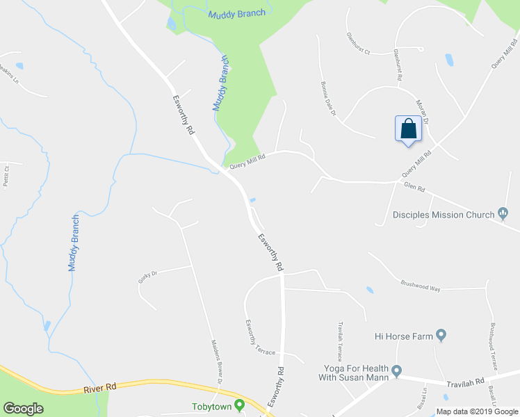 map of restaurants, bars, coffee shops, grocery stores, and more near 13201 Esworthy Road in North Potomac