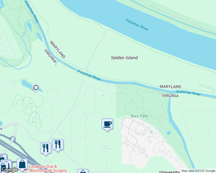 map of restaurants, bars, coffee shops, grocery stores, and more near 44690 Potomac Drive in Ashburn