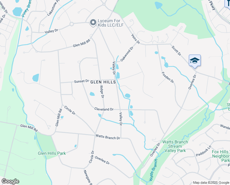map of restaurants, bars, coffee shops, grocery stores, and more near 13212 Valley Drive in Rockville