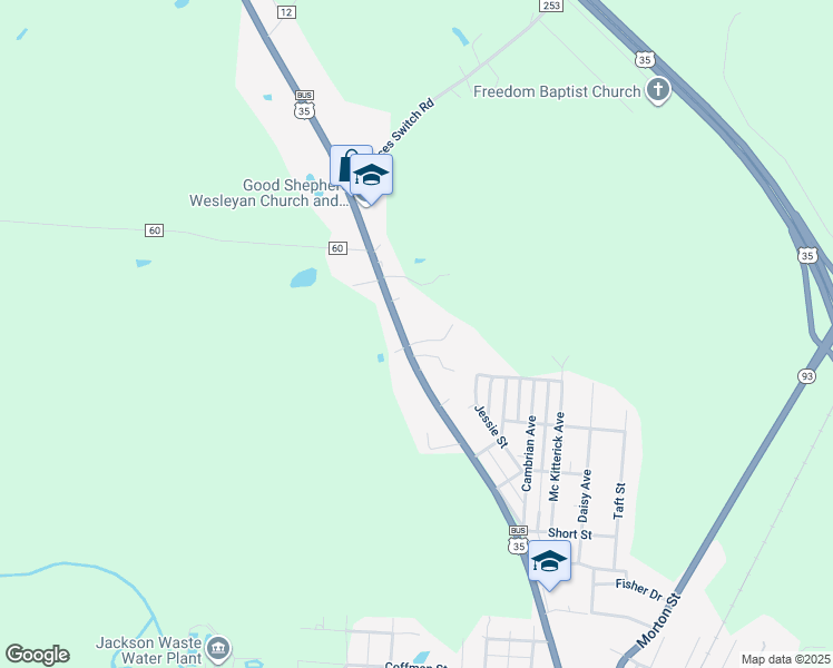 map of restaurants, bars, coffee shops, grocery stores, and more near 10937 Chillicothe Pike in Jackson