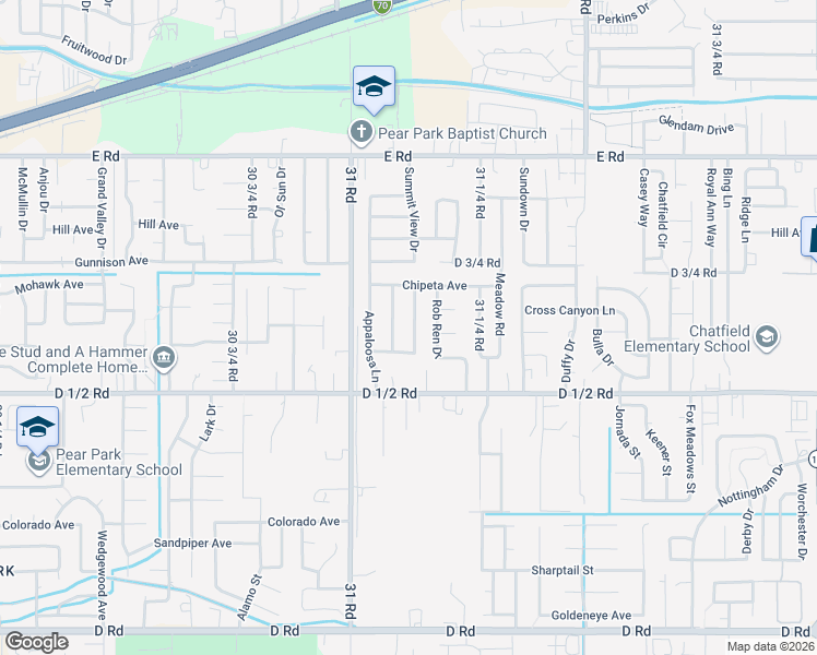 map of restaurants, bars, coffee shops, grocery stores, and more near 463 Ananessa drive in Grand Junction