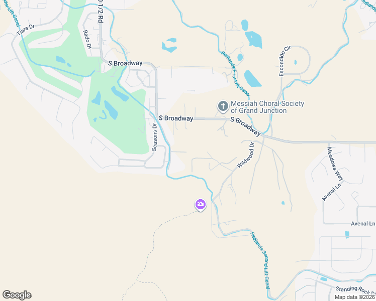 map of restaurants, bars, coffee shops, grocery stores, and more near 2110 Wildwood Court in Grand Junction