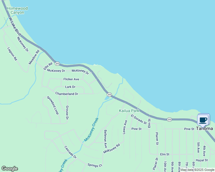 map of restaurants, bars, coffee shops, grocery stores, and more near Lodge Drive in Tahoma
