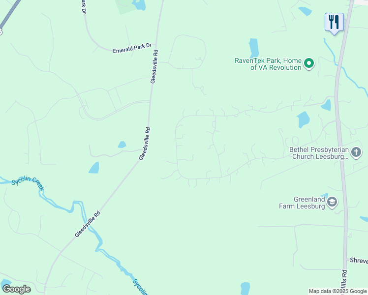 map of restaurants, bars, coffee shops, grocery stores, and more near 40828 Grenata Preserve Place in Leesburg