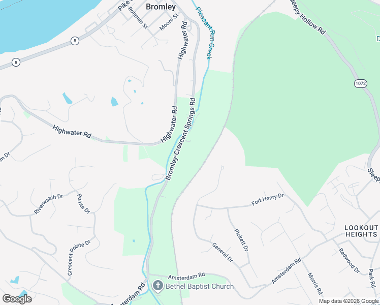 map of restaurants, bars, coffee shops, grocery stores, and more near 708 Bromley-Crescent Springs Road in Crescent Springs