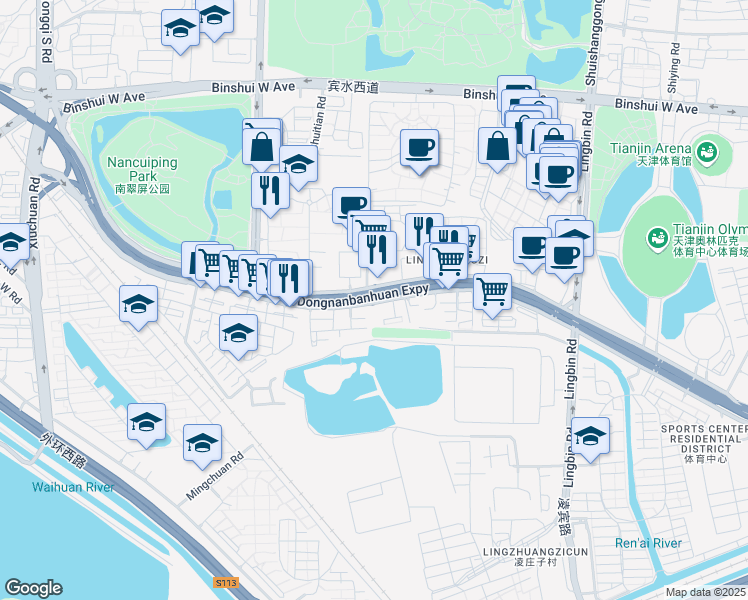 map of restaurants, bars, coffee shops, grocery stores, and more near in 