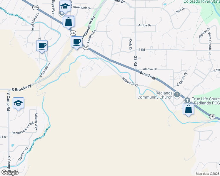 map of restaurants, bars, coffee shops, grocery stores, and more near 203 Easter Hill Drive in Grand Junction
