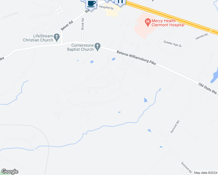 map of restaurants, bars, coffee shops, grocery stores, and more near 2297 Chesterfield Lane in Batavia