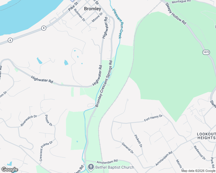 map of restaurants, bars, coffee shops, grocery stores, and more near 708 Bromley-Crescent Springs Road in Crescent Springs