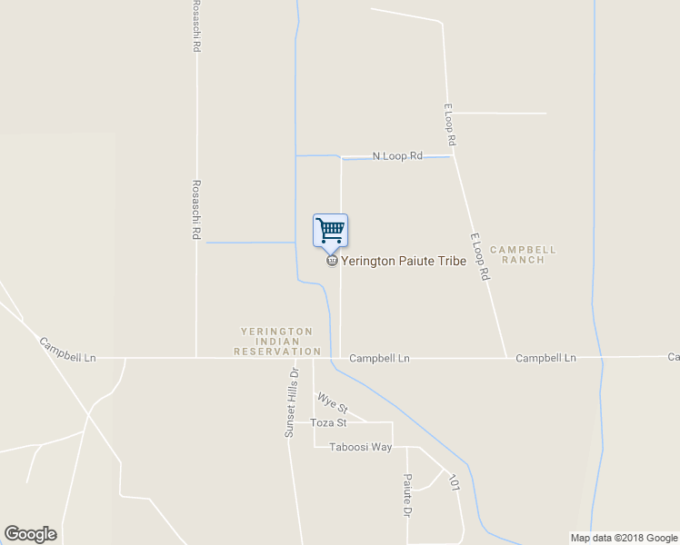 map of restaurants, bars, coffee shops, grocery stores, and more near W Loop in Yerington