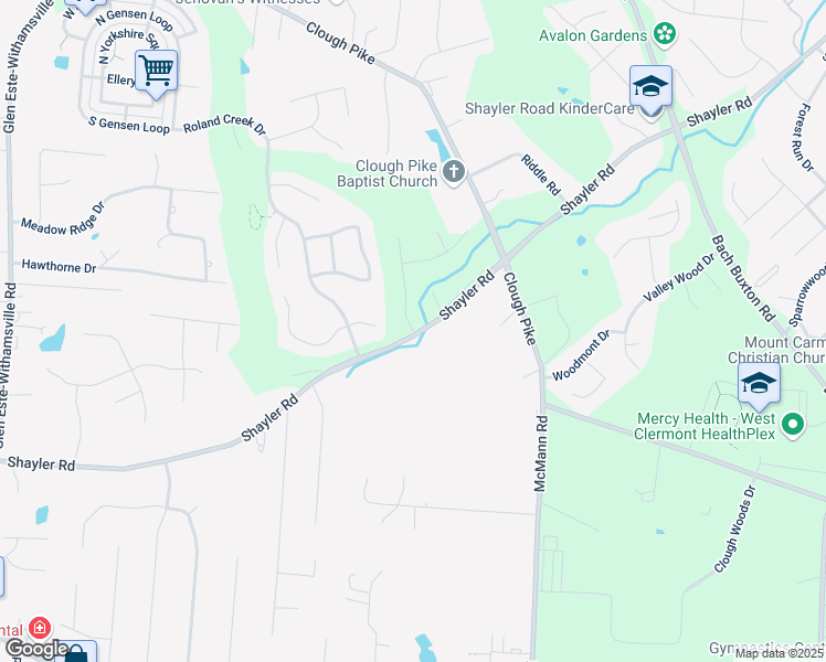 map of restaurants, bars, coffee shops, grocery stores, and more near 1006 Shayler Road in Cincinnati