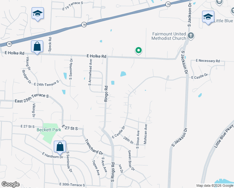 map of restaurants, bars, coffee shops, grocery stores, and more near in Independence