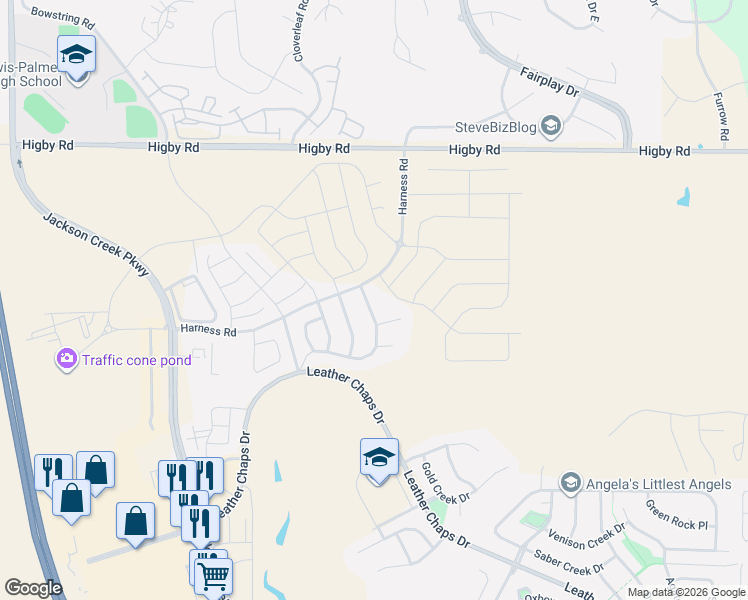 map of restaurants, bars, coffee shops, grocery stores, and more near 16696 Curled Oak Drive in Monument