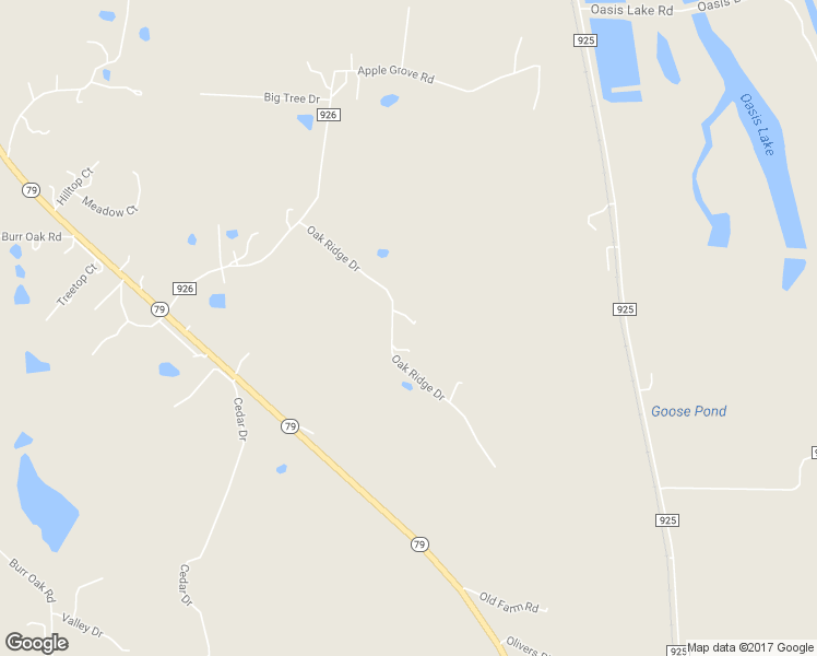 map of restaurants, bars, coffee shops, grocery stores, and more near 43 Oak Ridge Drive in Foley