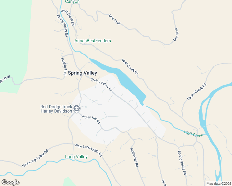 map of restaurants, bars, coffee shops, grocery stores, and more near 3096 Spring Valley Road in Clearlake Oaks