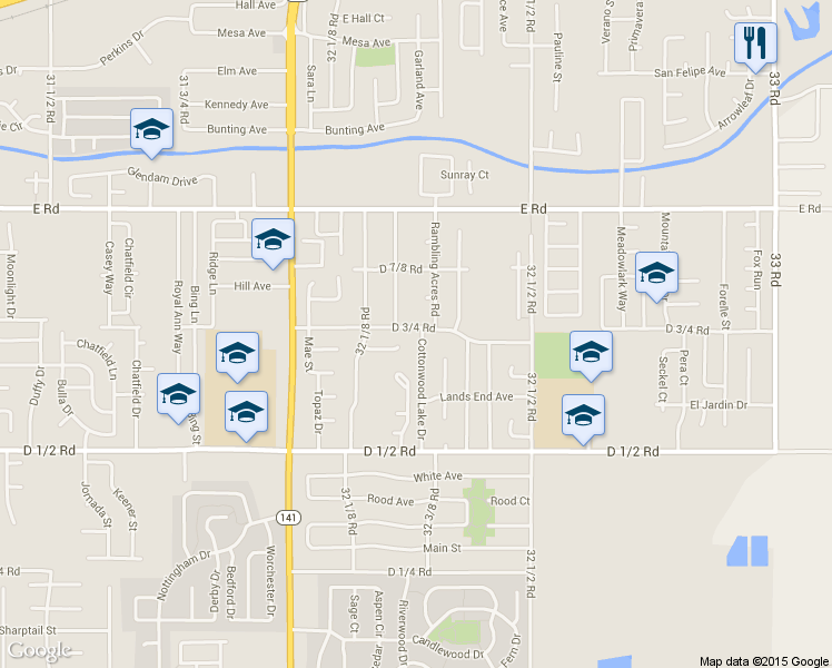 map of restaurants, bars, coffee shops, grocery stores, and more near 475 Cottonwood Lake Drive in Clifton