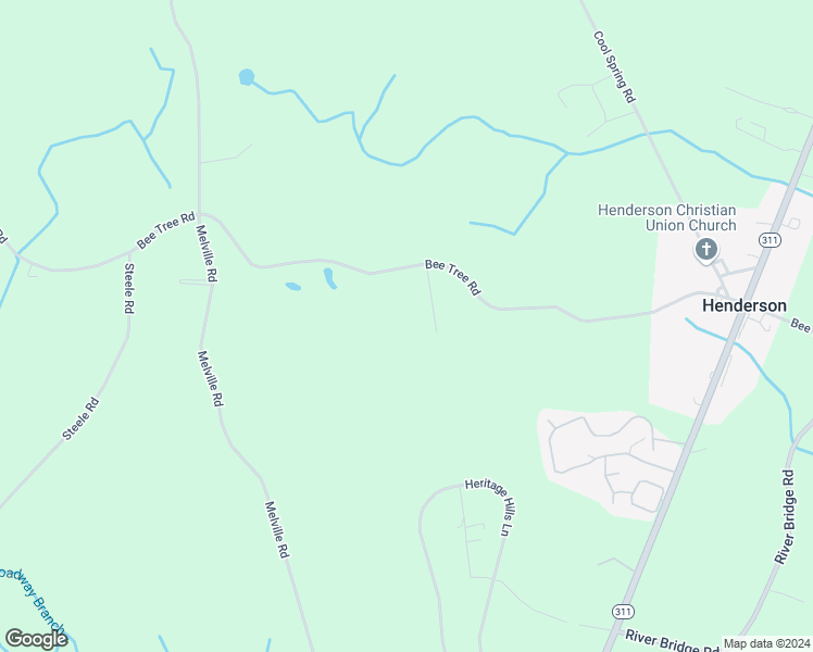 map of restaurants, bars, coffee shops, grocery stores, and more near 26549 Bee Tree Road in Henderson