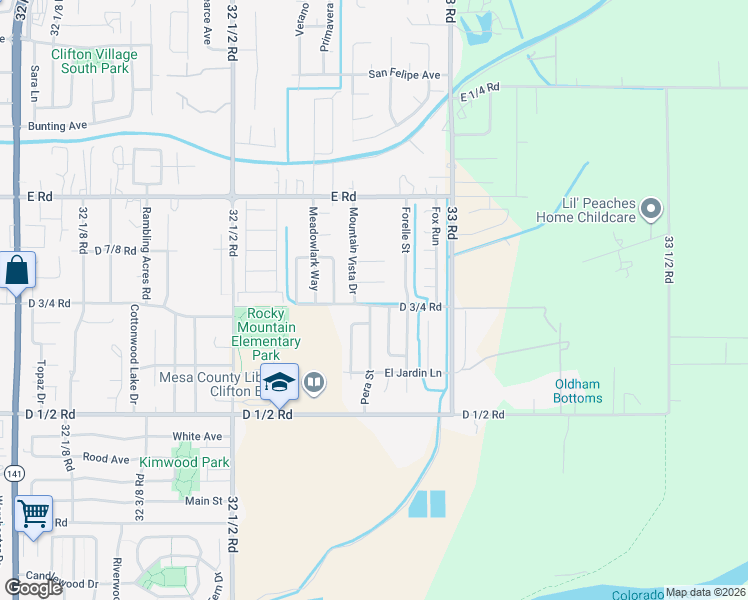 map of restaurants, bars, coffee shops, grocery stores, and more near 474 1/2 Pera Street in Clifton