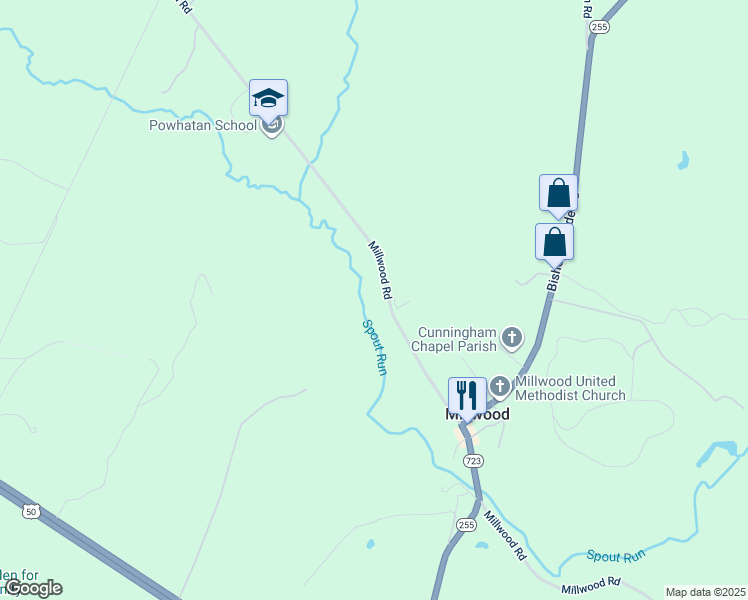 map of restaurants, bars, coffee shops, grocery stores, and more near 9 Bel Voi Drive in Berryville