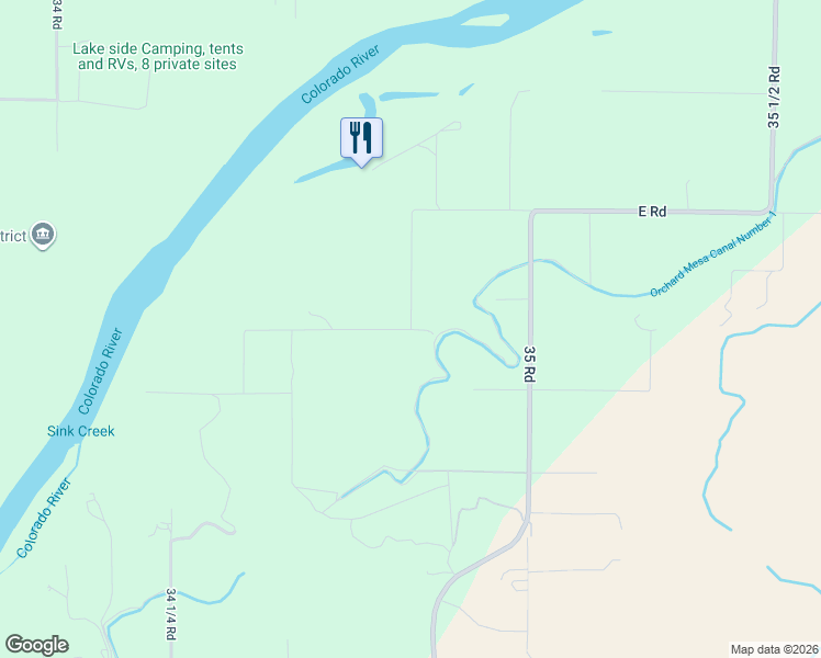 map of restaurants, bars, coffee shops, grocery stores, and more near 3498 D 3/4 Road in Palisade