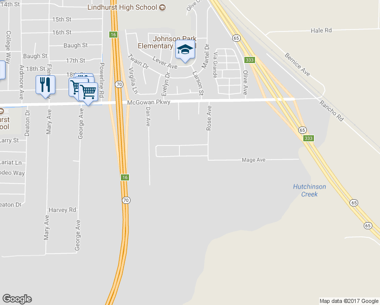map of restaurants, bars, coffee shops, grocery stores, and more near 2197 Summerfield Lane in Olivehurst