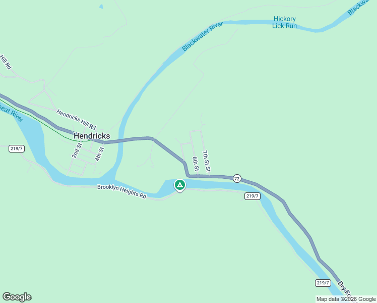 map of restaurants, bars, coffee shops, grocery stores, and more near 2-82 5th Street in Hendricks