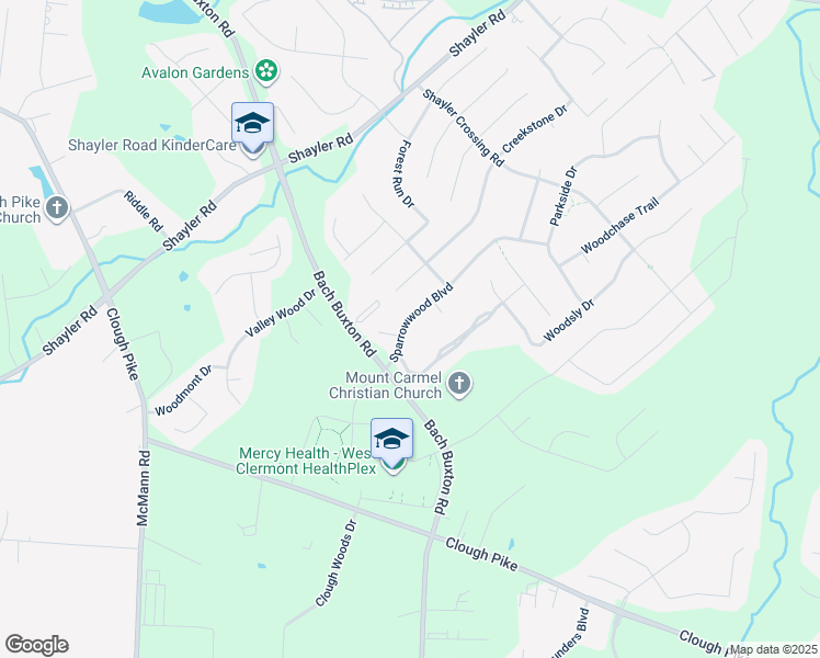 map of restaurants, bars, coffee shops, grocery stores, and more near 1119 Sparrowwood Boulevard in Batavia