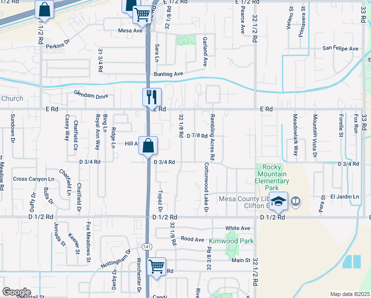 map of restaurants, bars, coffee shops, grocery stores, and more near 481 Green Acres Street in Clifton