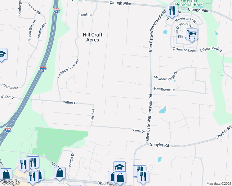 map of restaurants, bars, coffee shops, grocery stores, and more near 774 Picket Way in Cincinnati
