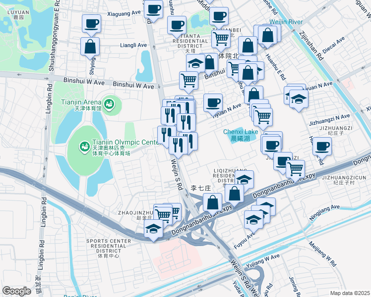 map of restaurants, bars, coffee shops, grocery stores, and more near in 